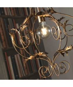 LAMPADARIO "CONTESSA" IN METALLO COLOR BRONZO, E27
